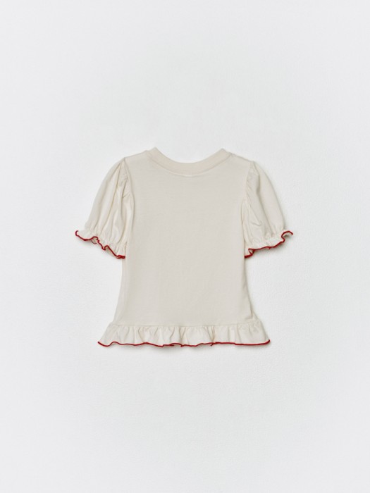 футболка с рукавами-фонариками для девочек от бренда sela вид слева