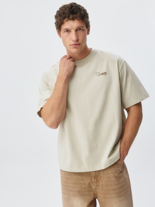 футболка свободного кроя с принтом из россии вид сбоку