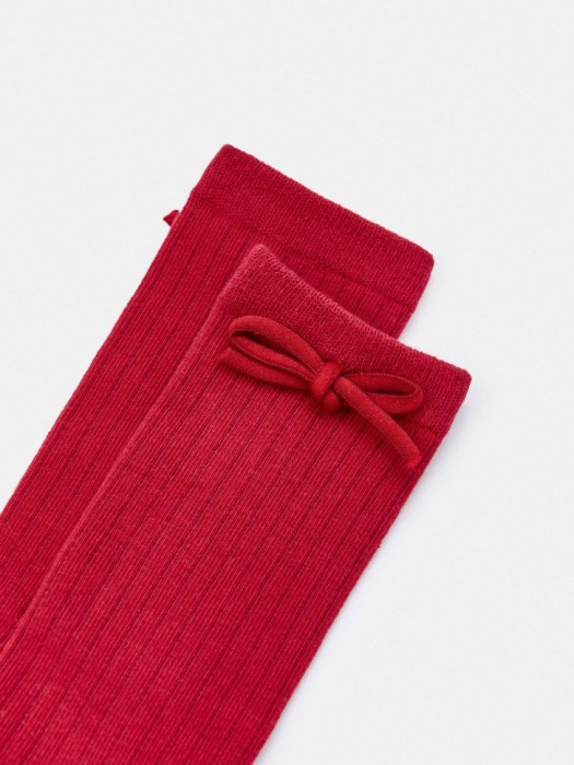 гольфы с бантиками для девочек от бренда sela вид слева