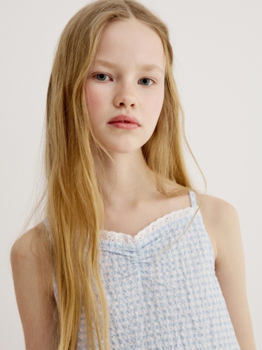 хлопковая пижама в клетку для девочек из россии вид сбоку