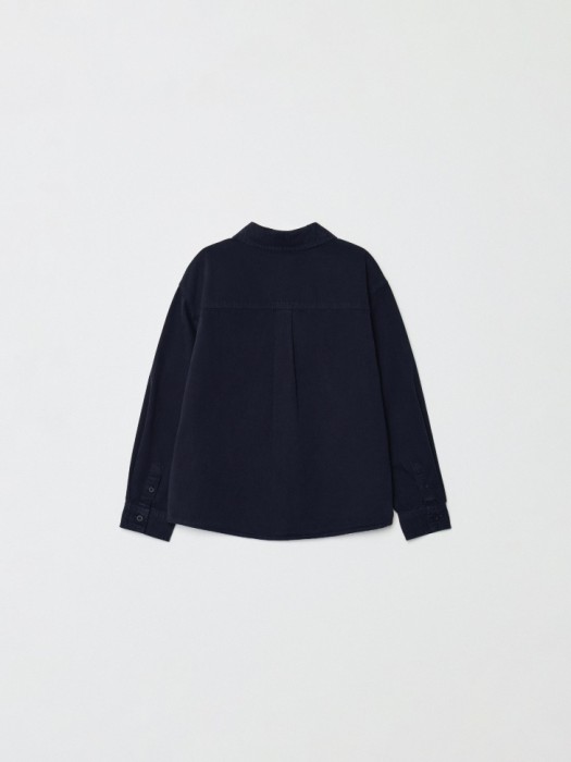 хлопковая рубашка оверсайз для мальчиков из россии вид сбоку