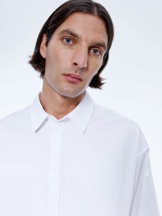 хлопковая рубашка свободного кроя по цене 3599 руб вид справа