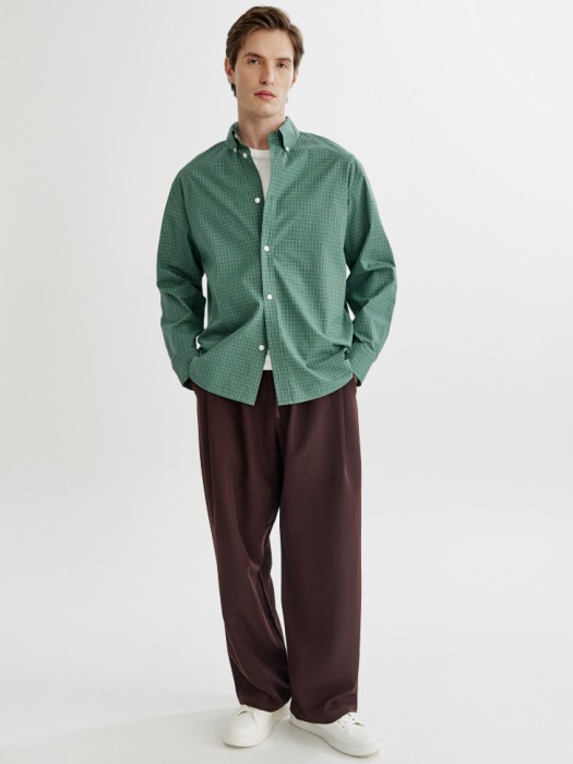 хлопковая рубашка в клетку от бренда sela вид слева