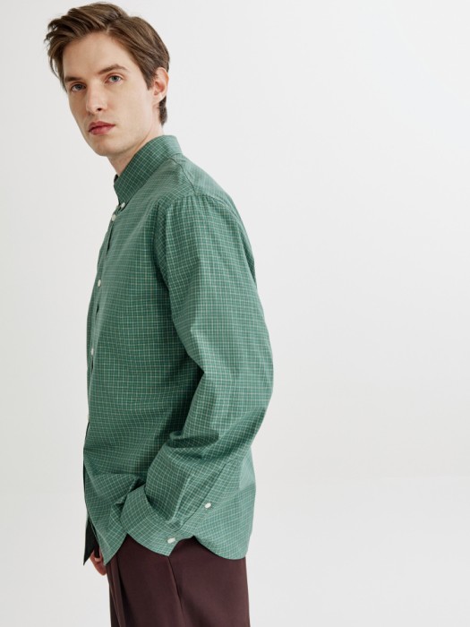 хлопковая рубашка в клетку по цене 3299 руб вид справа