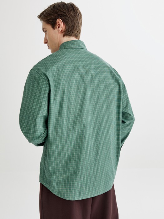 хлопковая рубашка в клетку из россии вид сбоку