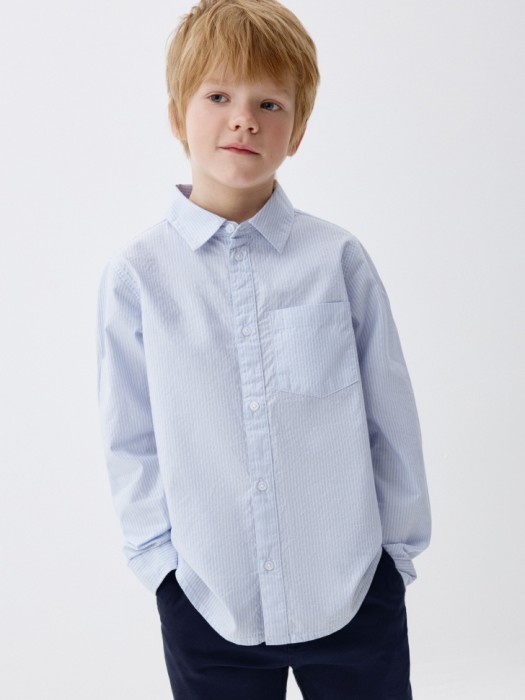 хлопковая рубашка в полоску для мальчиков 4680798012964 фотография