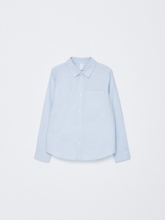 хлопковая рубашка в полоску для мальчиков по цене 1399 руб вид справа