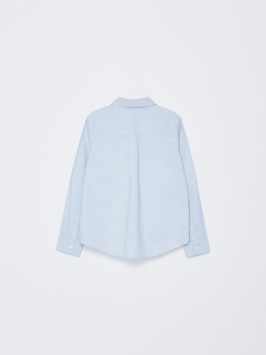 хлопковая рубашка в полоску для мальчиков из россии вид сбоку