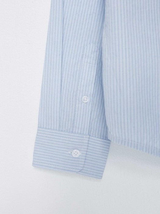 хлопковая рубашка в полоску для мальчиков из хлопка спереди