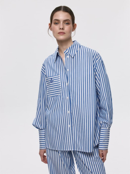 хлопковая рубашка в полоску 4680798120652 фотография