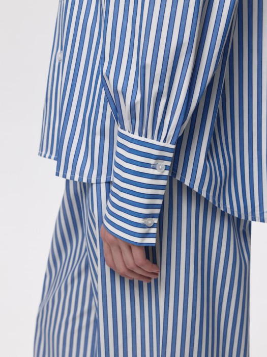 хлопковая рубашка в полоску из россии вид сбоку