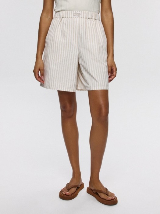 хлопковые шорты с патчем на поясе от бренда sela вид слева