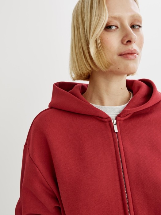 худи оверсайз на молнии из футера по цене 3999 руб вид справа