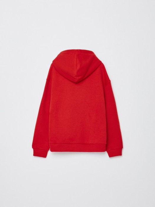 худи оверсайз с принтом для девочек из хлопка спереди