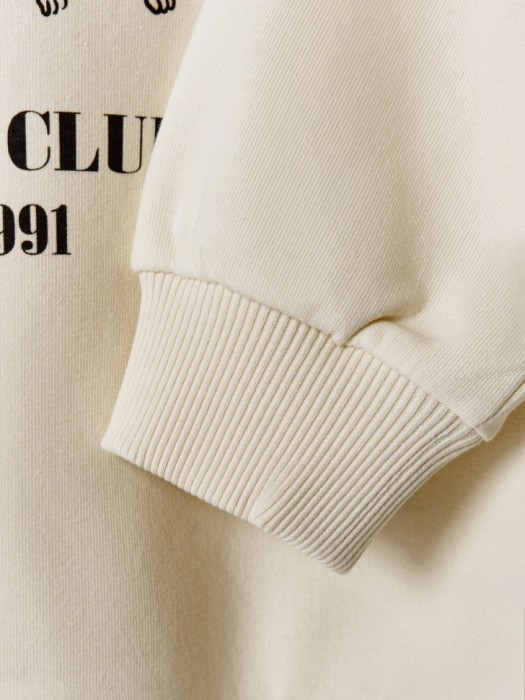 худи оверсайз с принтом для девочек из хлопка спереди