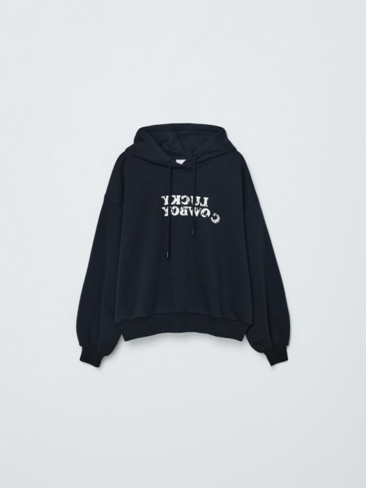 худи оверсайз с принтом из линейки  young из хлопка спереди