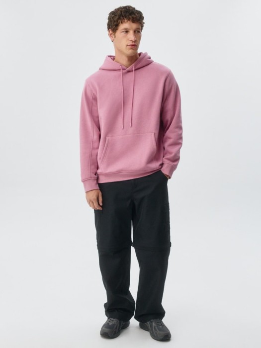 худи regular fit из футера с начесом от бренда sela вид слева