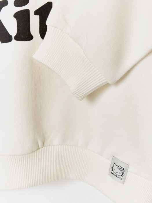 худи с принтом hello kitty для девочек из хлопка спереди