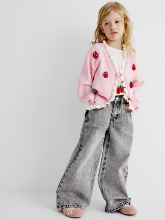 кардиган с аппликацией для девочек от бренда sela вид слева