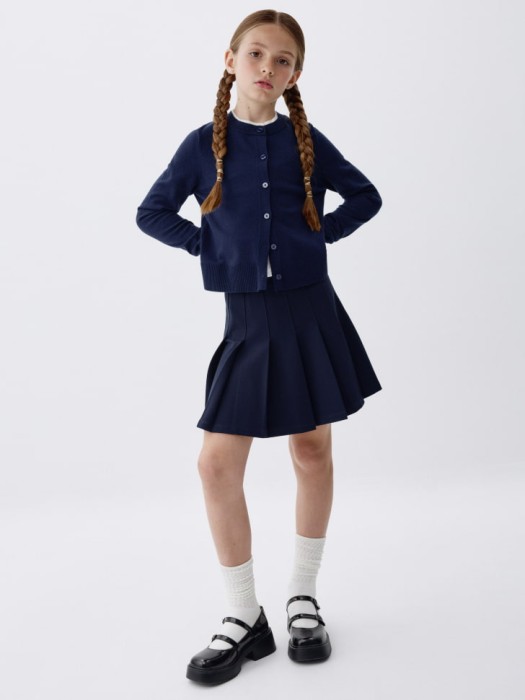 кардиган с двойным воротником для девочек от бренда sela вид слева