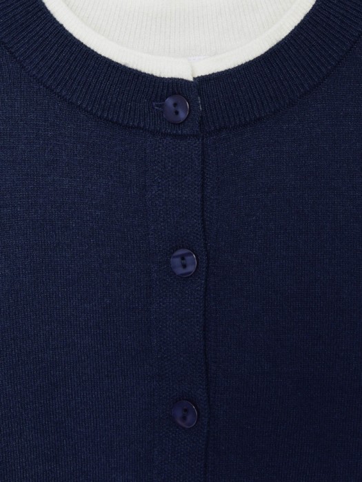 кардиган с двойным воротником для девочек из льна спереди