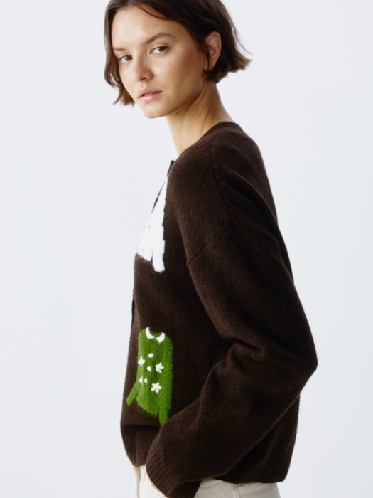 кардиган с содержанием шерсти из льна спереди