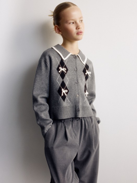 кардиган с воротником для девочек 4610517303547 фотография