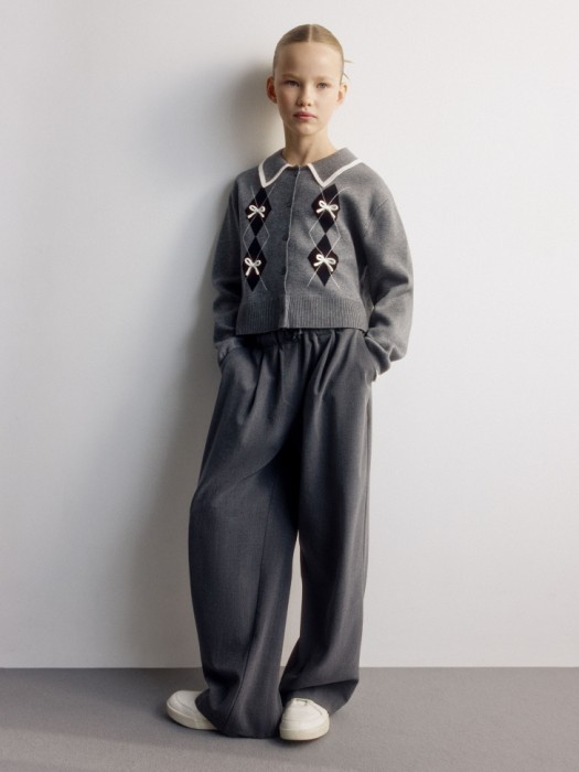 кардиган с воротником для девочек от бренда sela вид слева