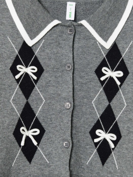 кардиган с воротником для девочек по цене 2799 руб вид справа