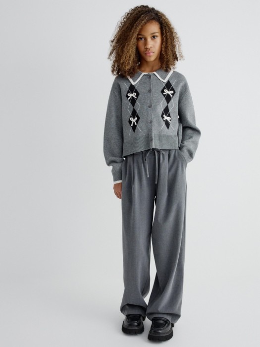 кардиган с воротником для девочек из вискозы спереди