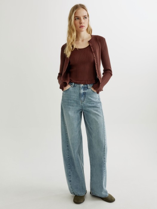 кардиган с вывязанным кружевом от бренда sela вид слева