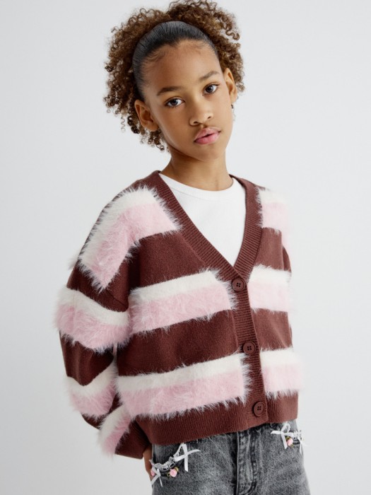 кардиган в полоску для девочек 4610517246806 фотография