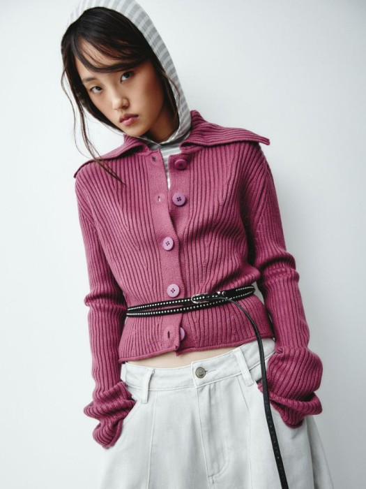 кардиган в рубчик с широким воротником из линейки  young 4620544300303 фотография