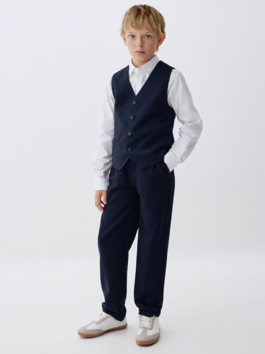 классический костюмный жилет для мальчиков от бренда sela вид слева