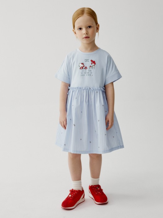 комбинированное платье с принтом hello kitty и my melody для девочек 4610517614759 фотография