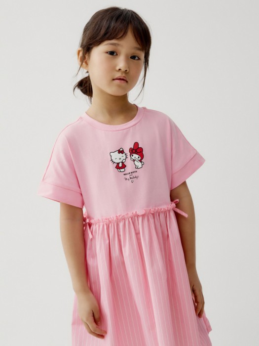 комбинированное платье с принтом hello kitty и my melody для девочек 4610517614834 фотография