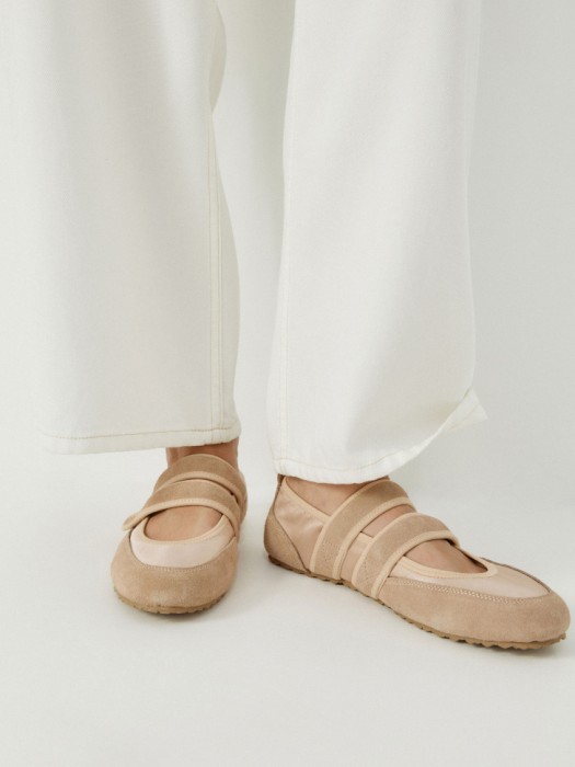 комбинированные балетки из натуральной замши и текстиля 4610517753342 фотография