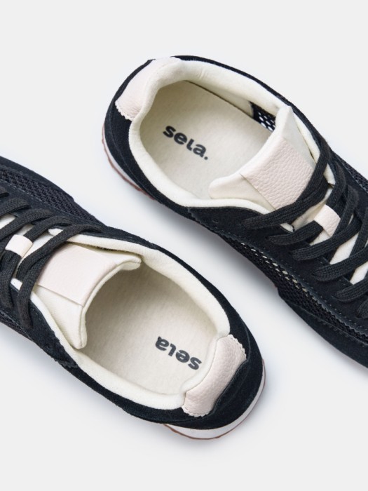 комбинированные кеды для девочек из замши спереди