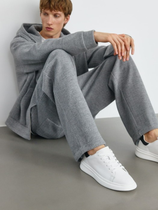 комбинированные кеды из натуральной кожи от бренда sela вид слева