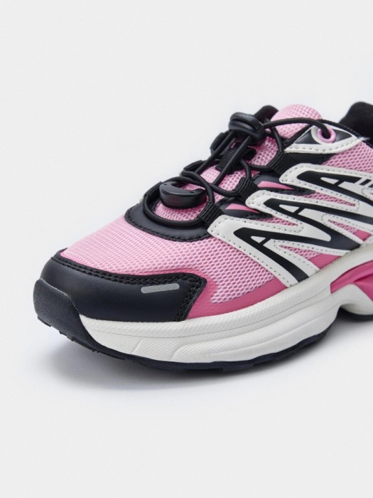 комбинированные кроссовки для девочек из кожи спереди