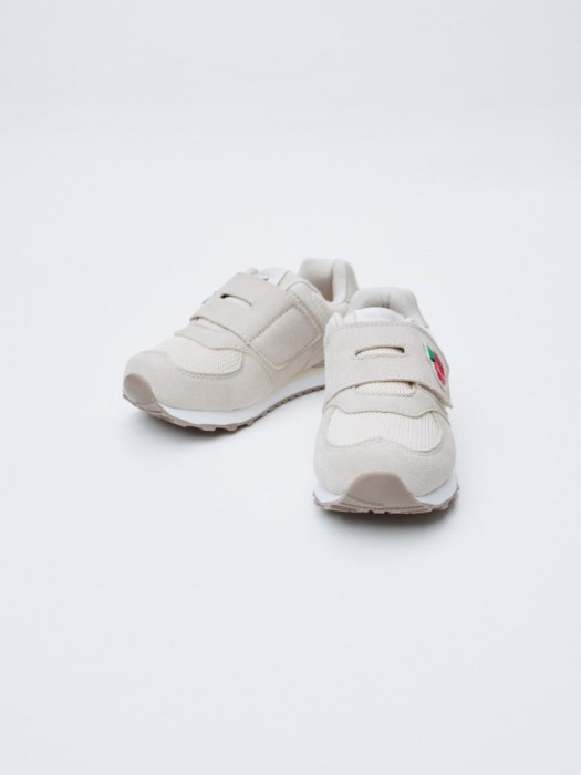 комбинированные кроссовки на липучке детские из хлопка спереди
