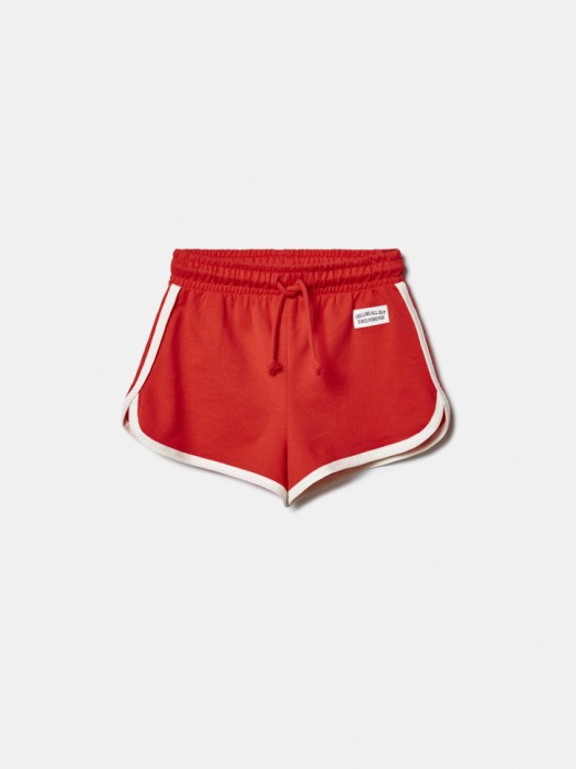 комплект из футболки и шорт для девочек из хлопка спереди