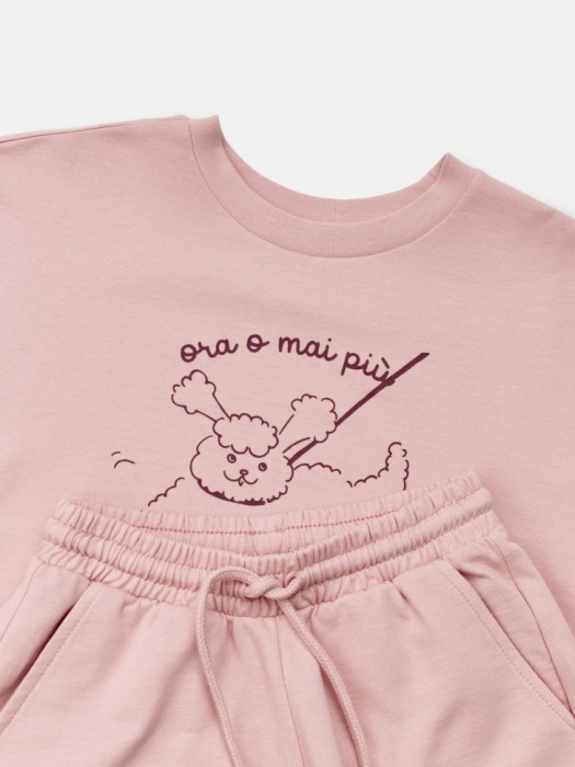 комплект из футболки и шорт для девочек от бренда sela вид слева