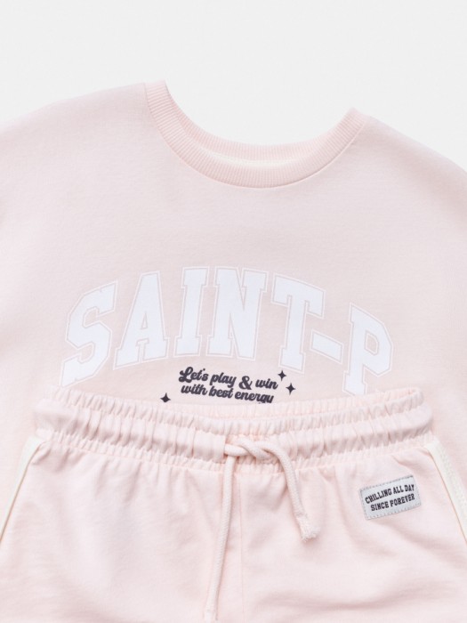 комплект из футболки и шорт для девочек из хлопка спереди