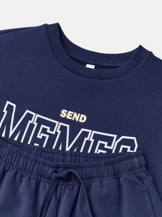 комплект из футболки и шорт для мальчиков из хлопка спереди