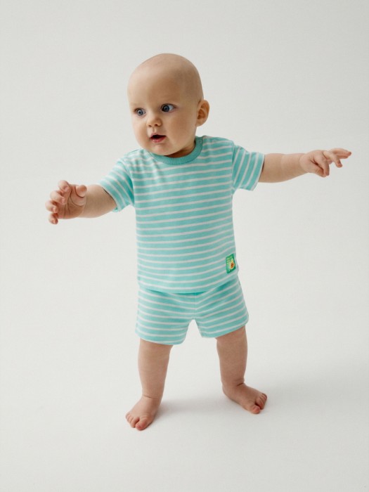 комплект из футболки и шорт в полоску для малышей 4610517730800 фотография