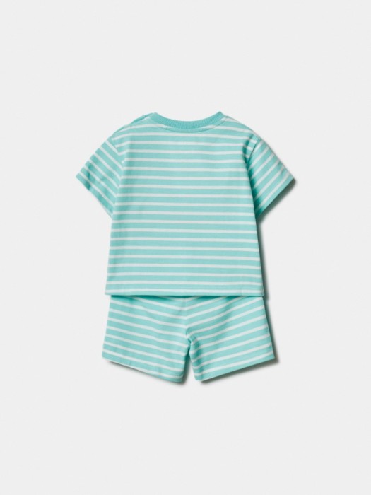 комплект из футболки и шорт в полоску для малышей по цене 1399 руб вид справа