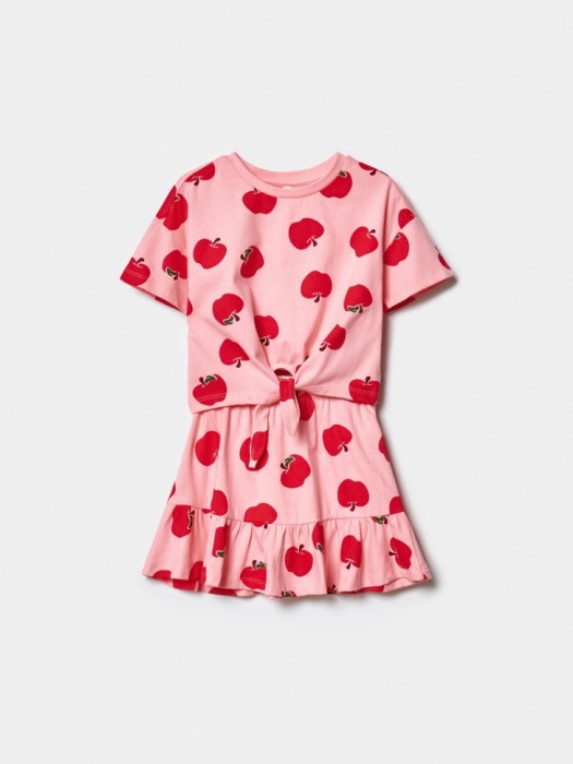 комплект из футболки и юбки для девочек из россии вид сбоку