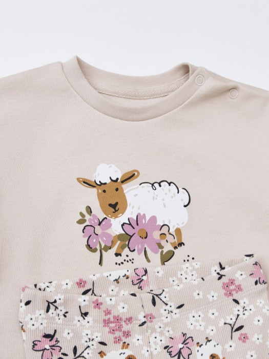 комплект из лонгслива и леггинсов для малышей по цене 999 руб вид справа