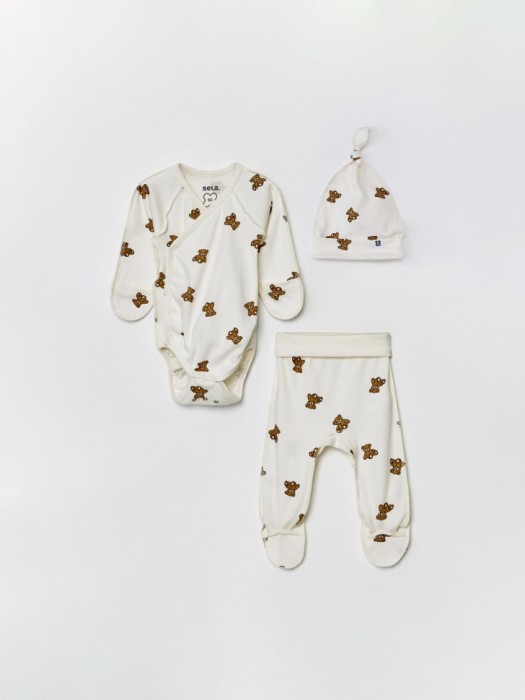 комплект из шапки, боди и ползунков для малышей 4680798134222 фотография